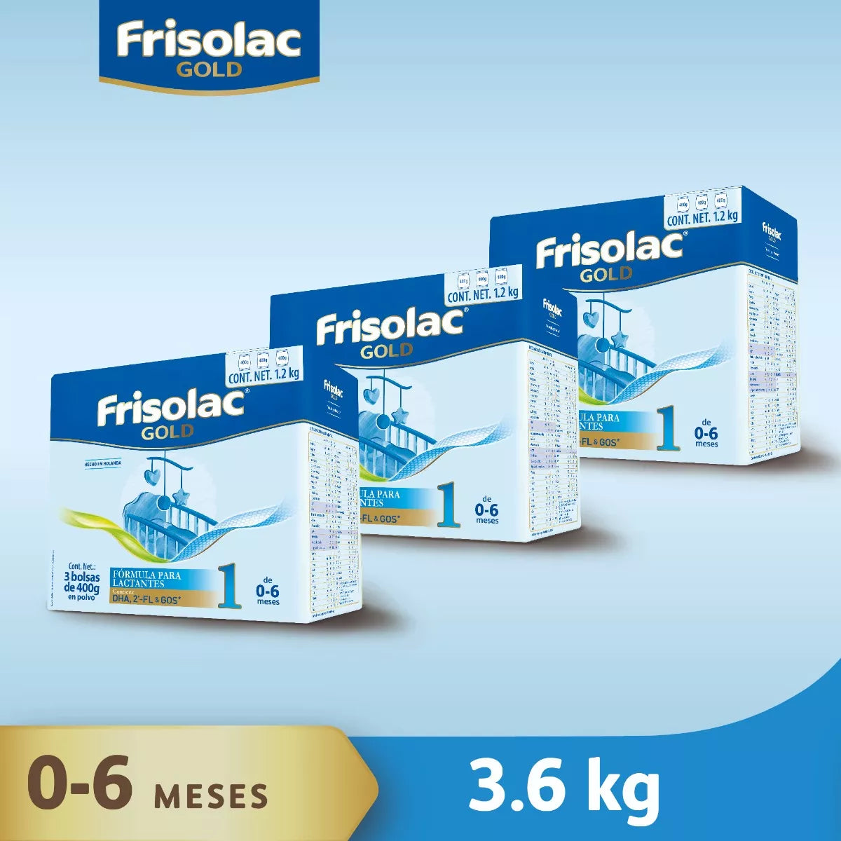 Frisolac Gold 1 (0-6 Meses) 3 Pack 3.6 Kg