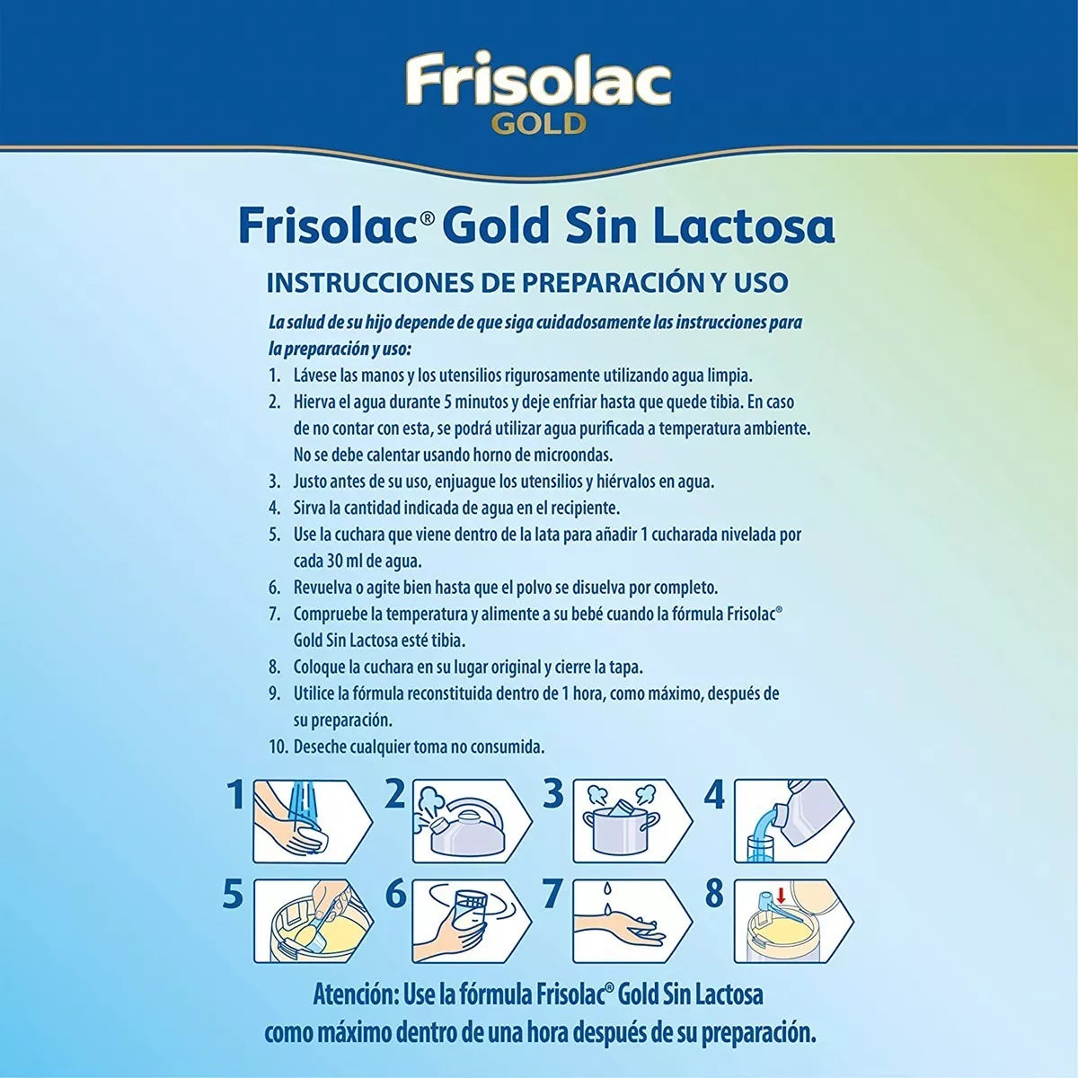 Frisolac Gold Sin Lactosa (0 A 12 Meses) Pack C/ 800 Gr