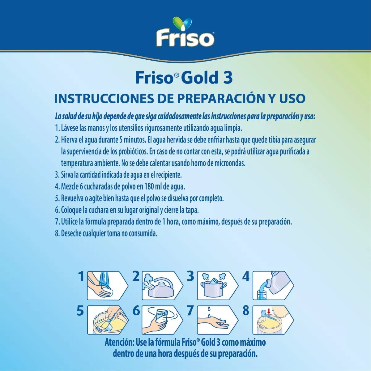 Friso Gold 3 (1-3 Años) Pack  C/ 1.6 Kg